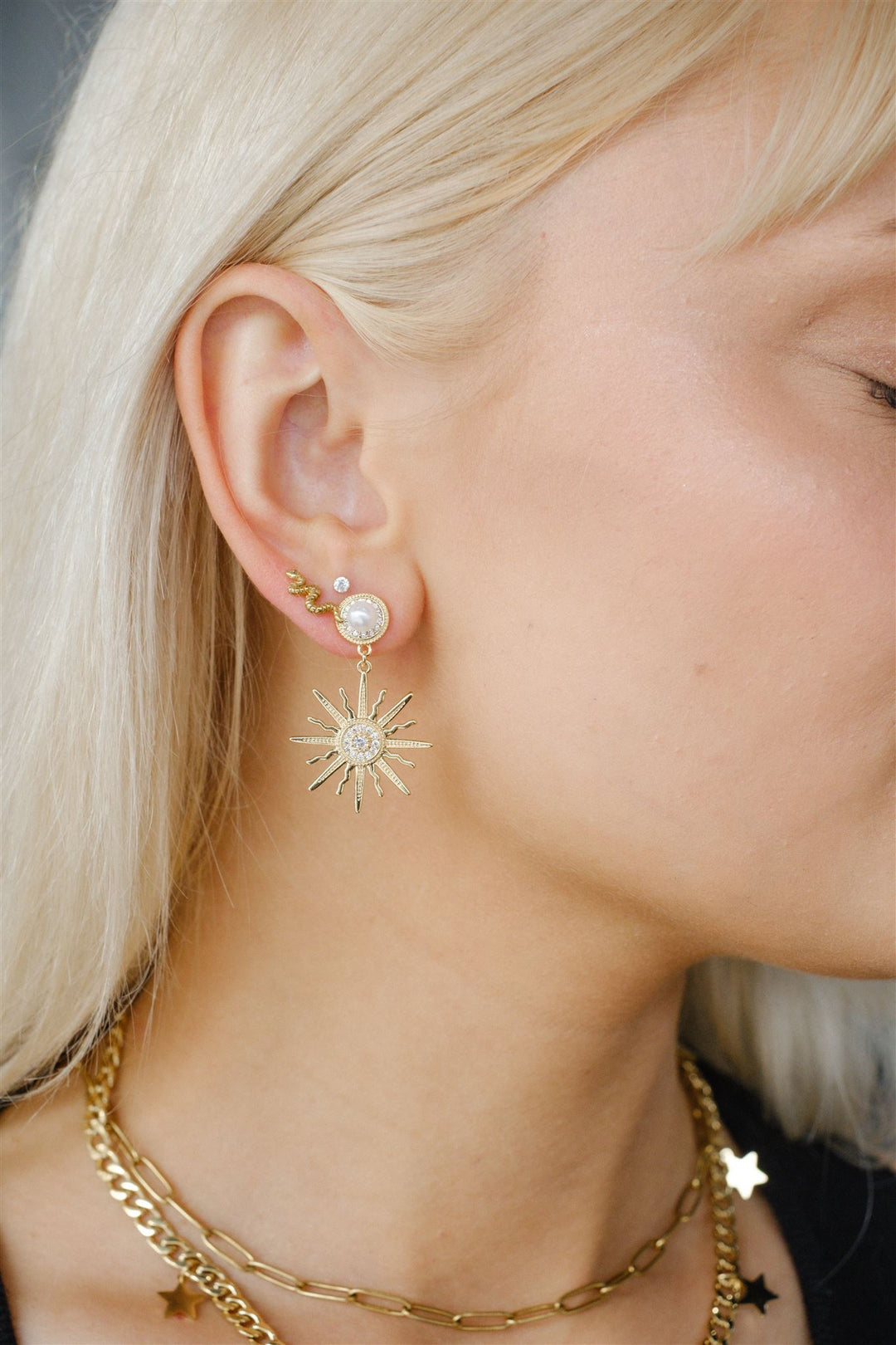 Maisie Pearl Starburst Post Earring
