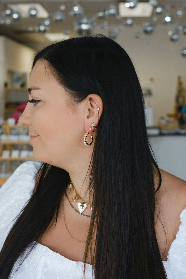 Hadlee Pearl Studded Hoop