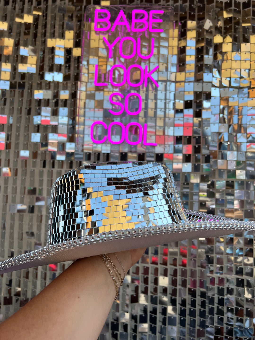 Disco ball Cowgirl hat
