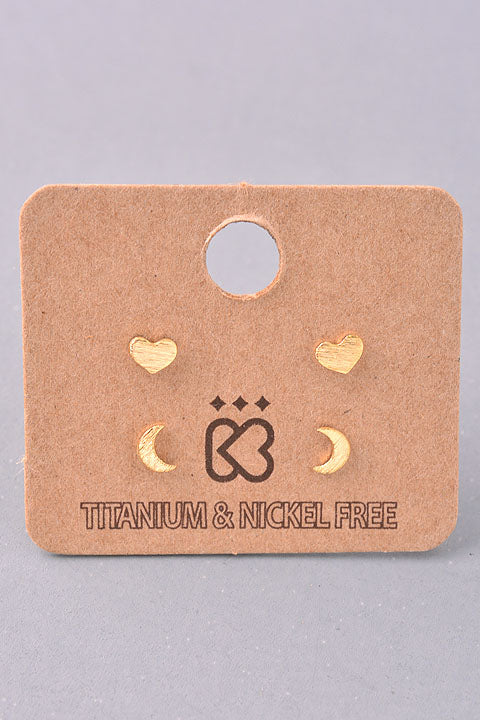 14k Double Stud Set