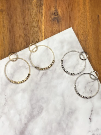 Brianne Double Hoop Beaded Earring