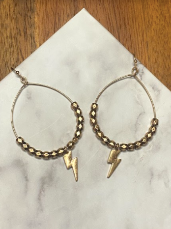 Marianna Beaded Lightening Bolt Earring