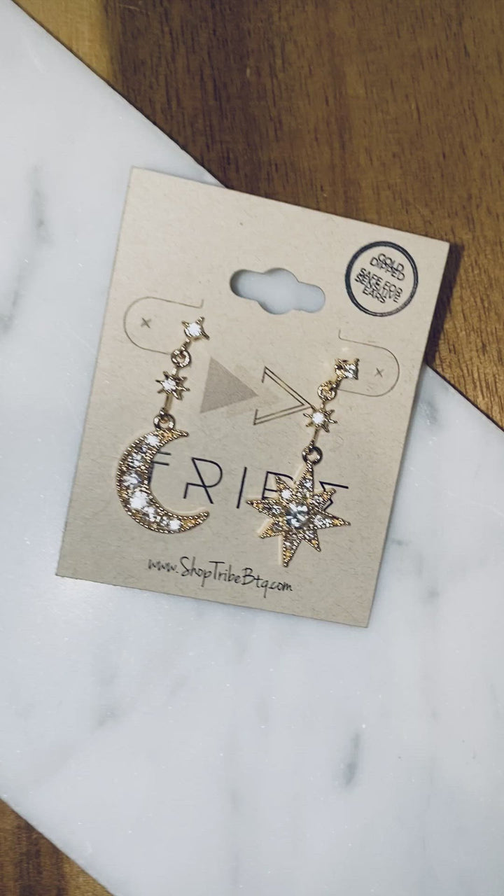 Malinda Star & Moon Earring