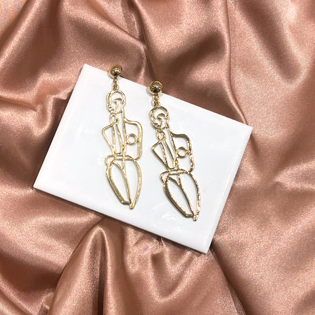 Marie Thinking Woman Silhouette Earring