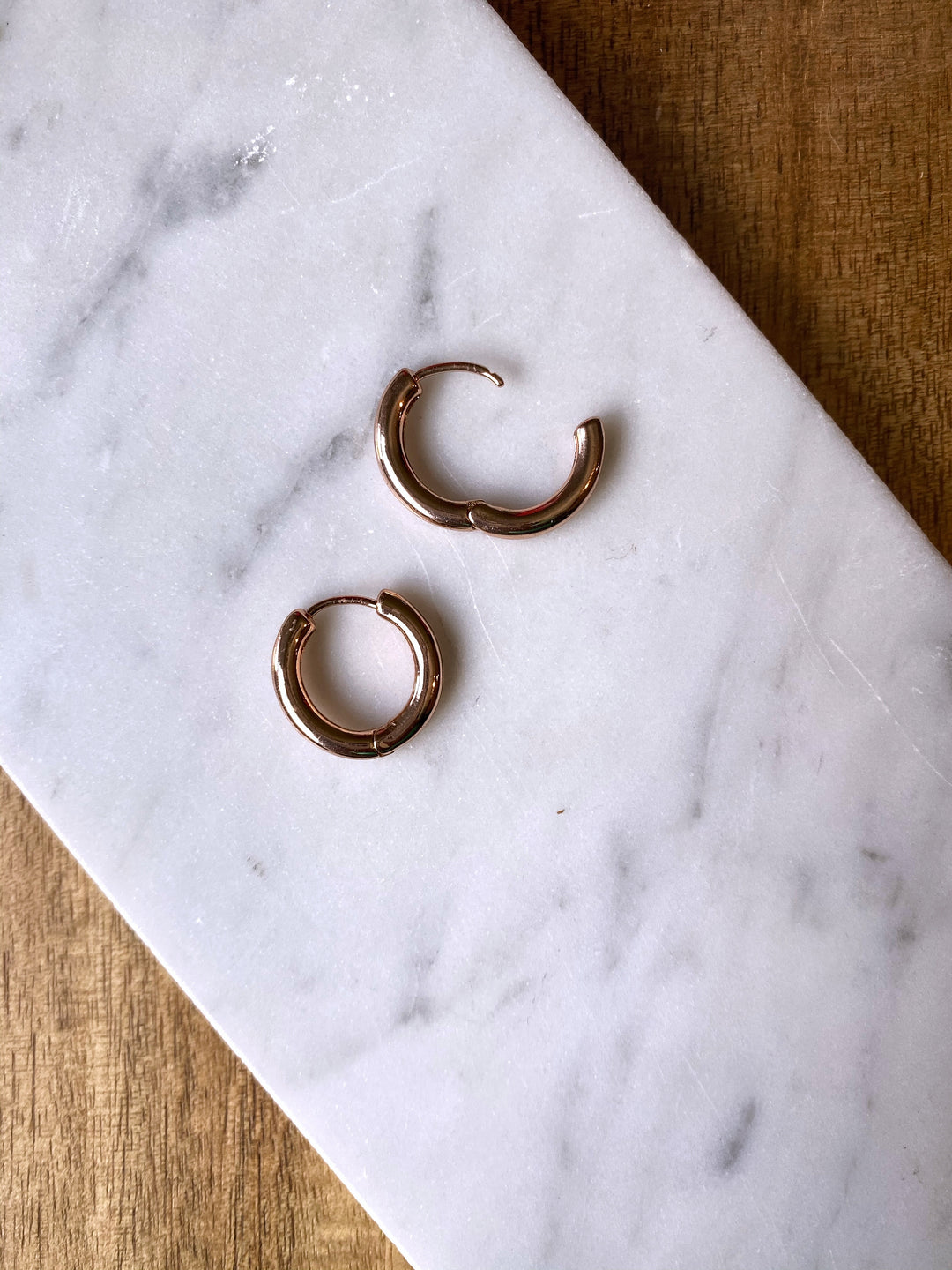 Erisha Rose Gold Tube Huggie Hoop