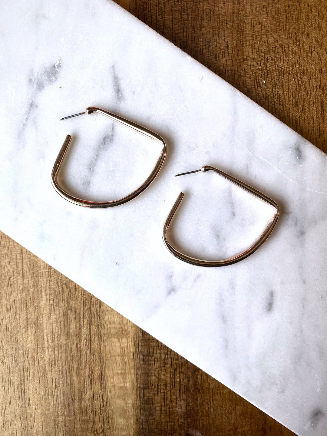 Gallo Rose Gold Geometric Hoop Earring