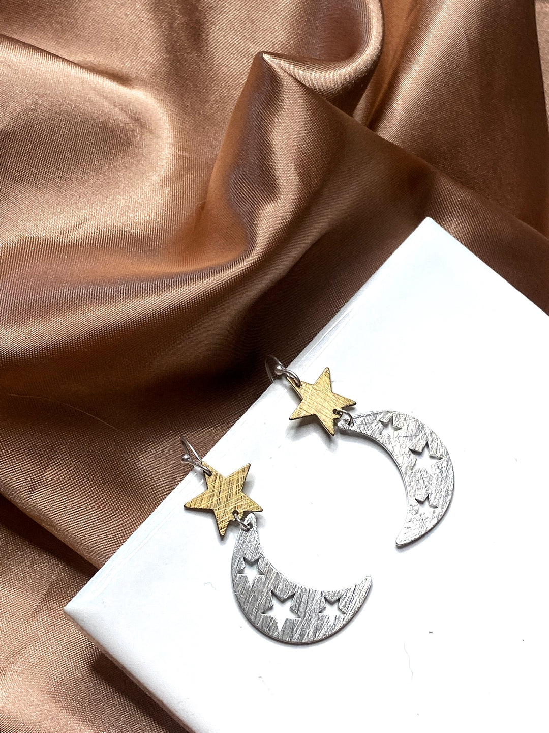 Hayden Star and Moon Mixed Metal Earrings
