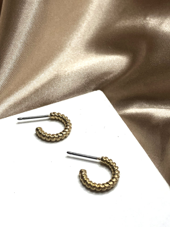 Brin Braided Mini Small Hoop