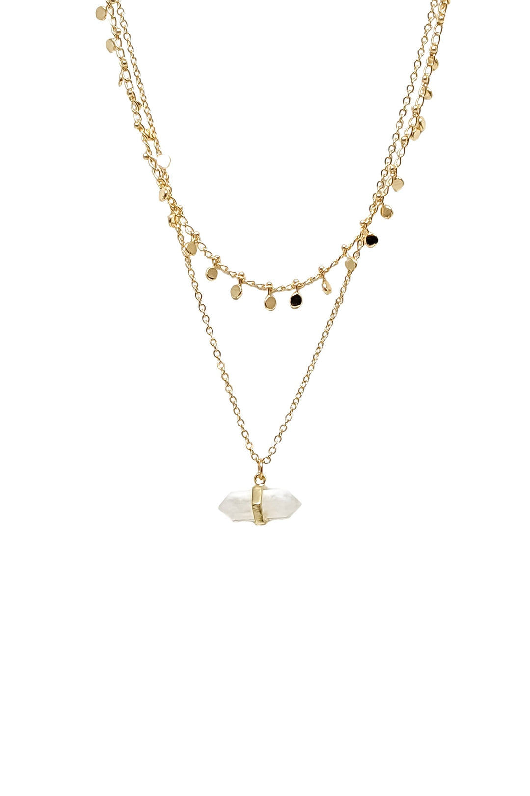 Maude Layered Necklace with Crystal