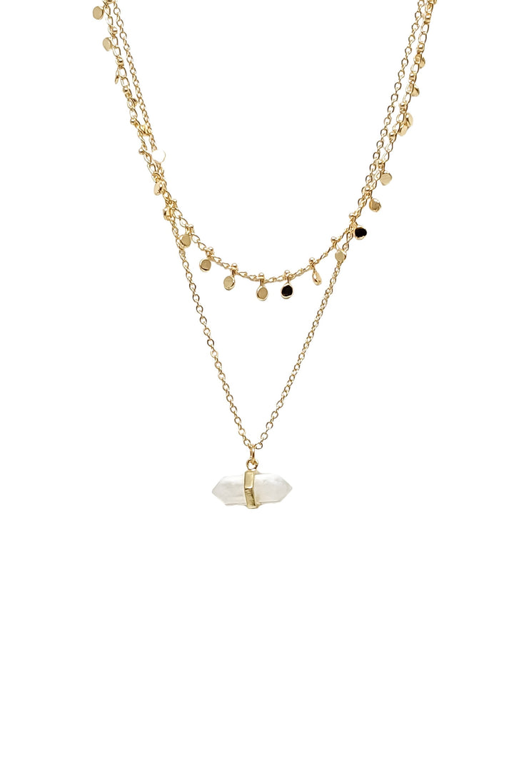 Maude Layered Necklace with Crystal