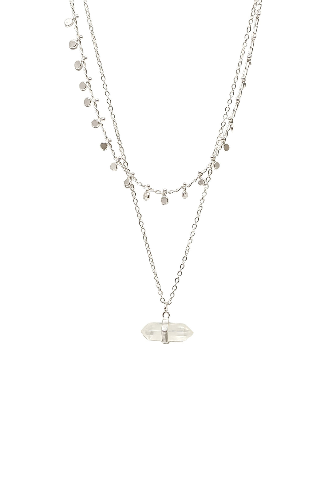 Maude Layered Necklace with Crystal